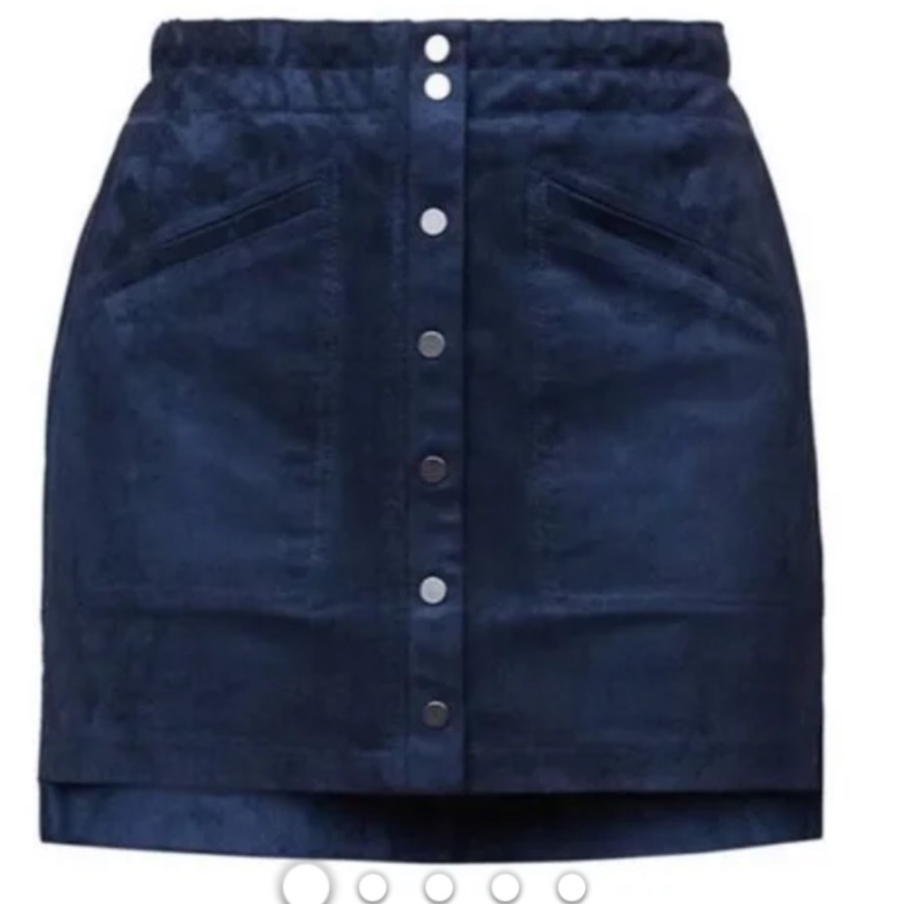 Bcbgmaxazria Blue Mora Faux Suede Mini Skirt (M)